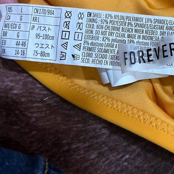 Forever 21 Smooth Orange Scoop Neck Bikini Swim Top Women’s Size Large - Picture 7 of 9